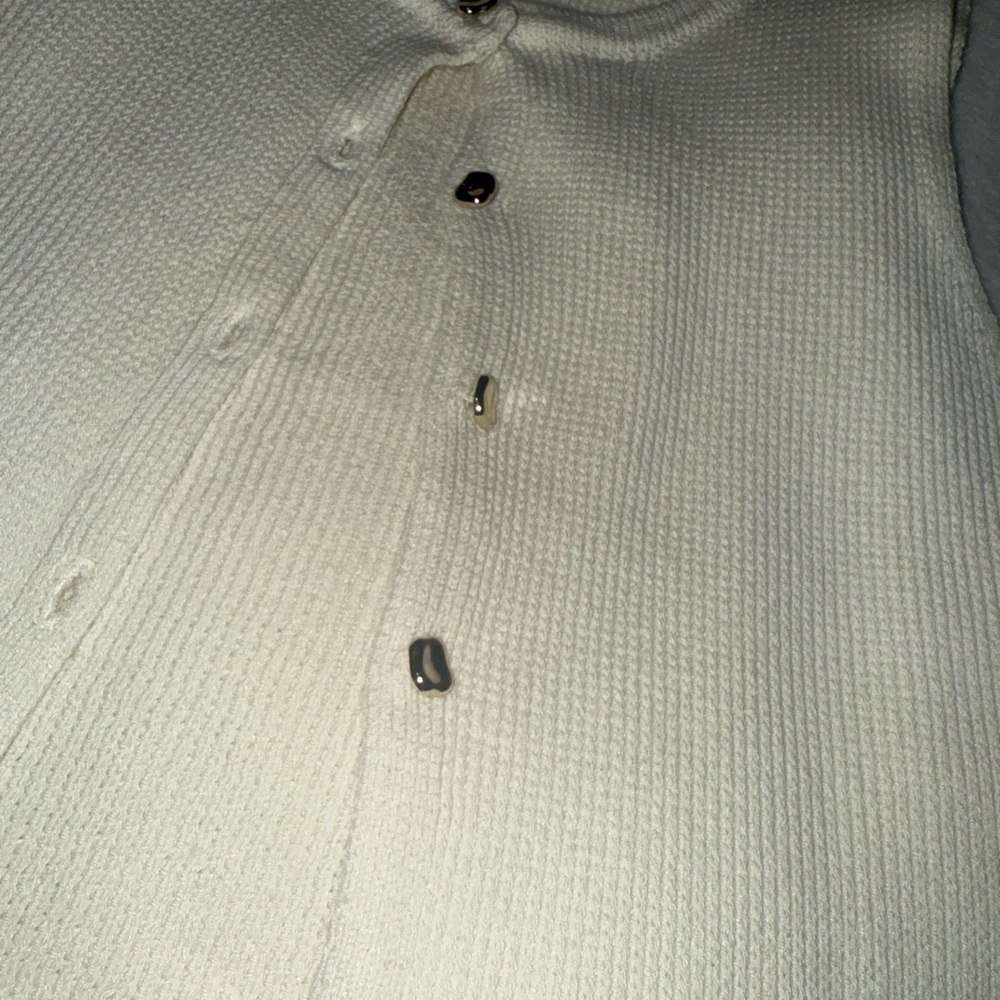 Cream Sweater with Button Detail